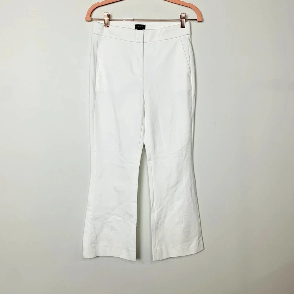 J. Crew NWT Classic Cotton Flare Bootcut Kesley Chino Pants White SZ 0 BG357